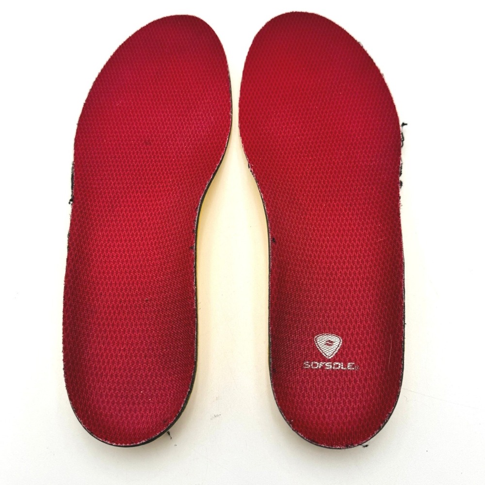 Sof Sole Athlete Performance Insoles Mens Size 11-12.5 Red Yellow Neutral Arch